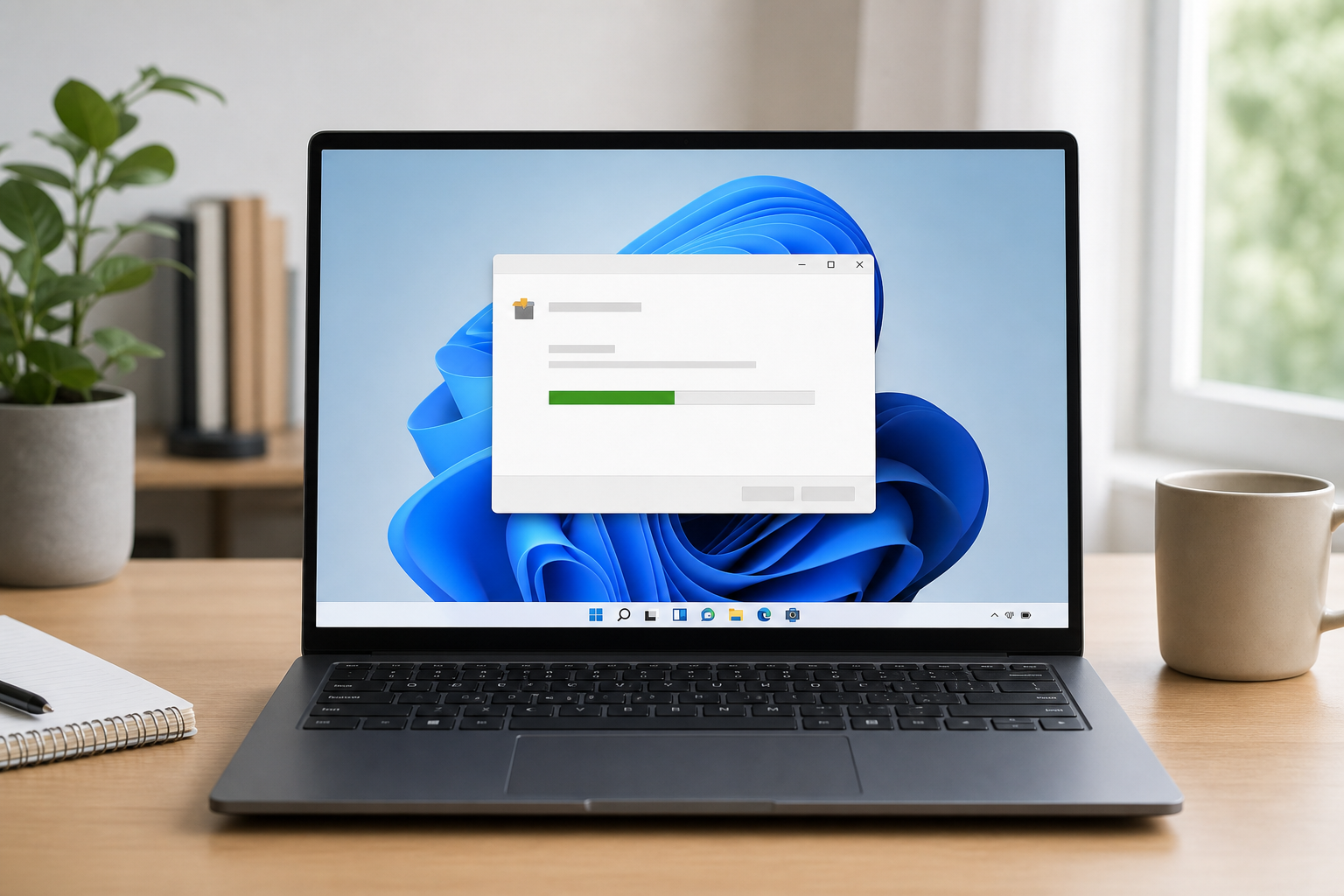 Windows 11 laptop showing a generic office software installation screen