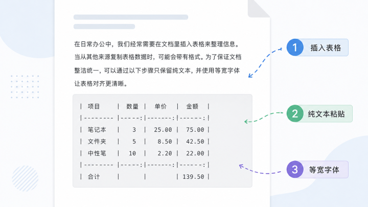 用单列表格和等宽字体制作文档代码区的示意图